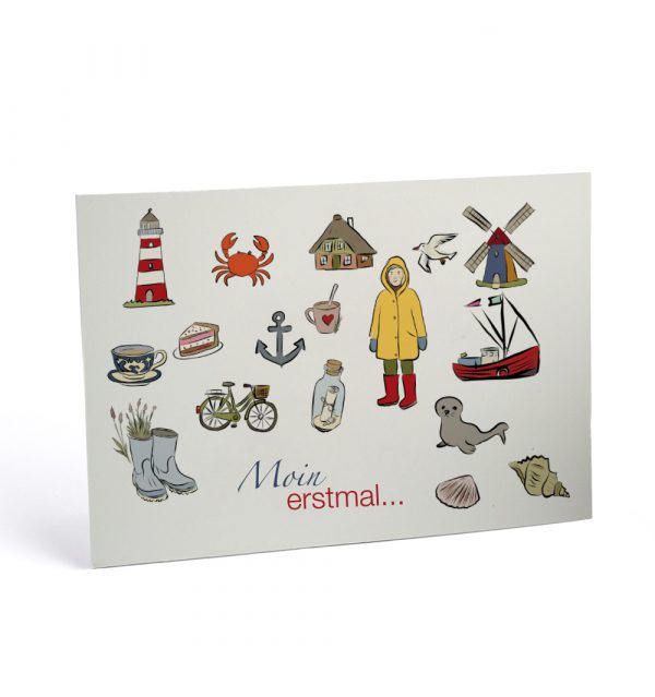 Postkarte A6 Moin erstmal