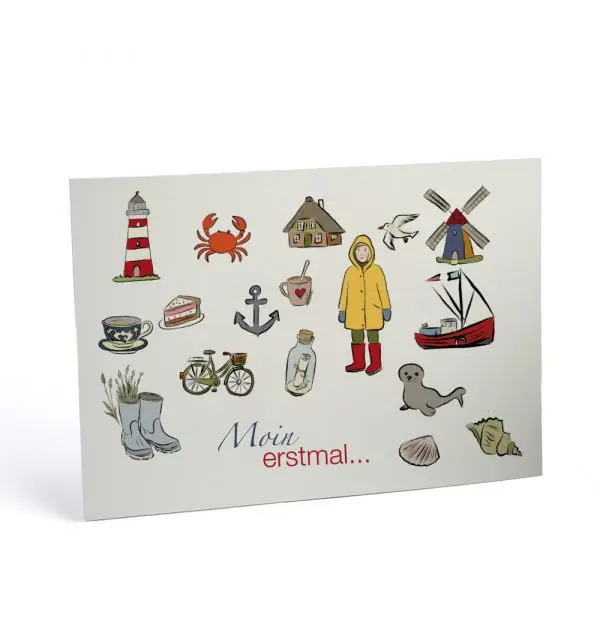 Postkarte A6 Moin erstmal