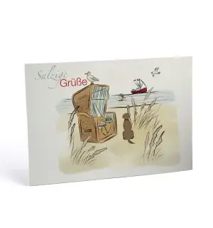 Postkarte Strandkorb