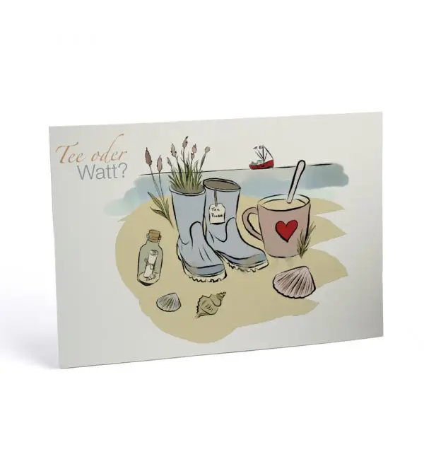 Postkarte A6 Tee oder Watt