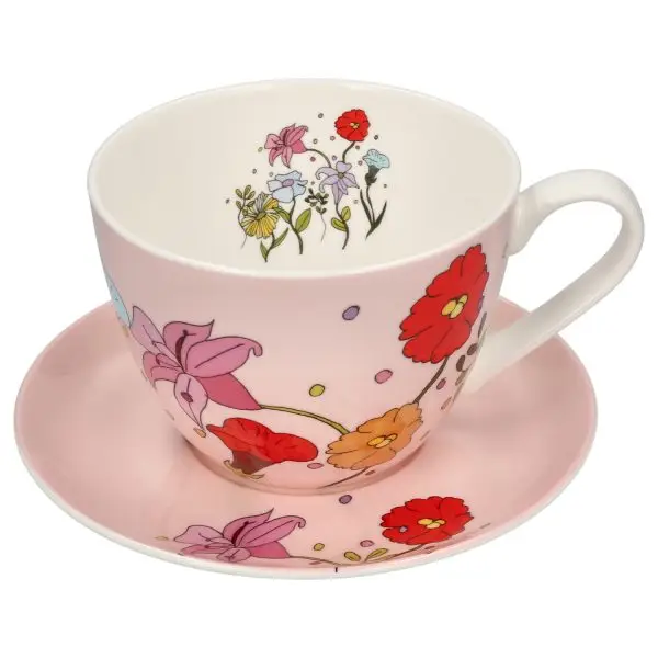 Tasse mit Untertasse 400ml Glücksmoment_01