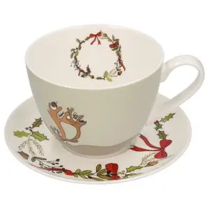 China Bone Tasse "Wintergruß"