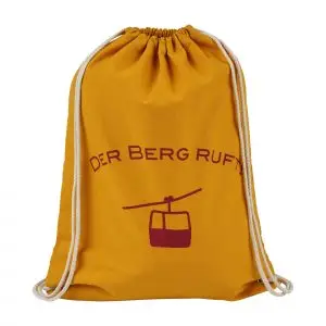 Rucksackbeutel Der Berg ruft Senfgelb