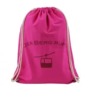 Rucksackbeutel Der Berg ruft Pink